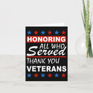 Att hedra alla som tjänat, Tack Veterans Day Kort