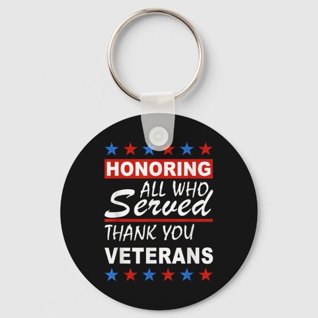Att hedra alla som tjänat, Tack Veterans Day Nyckelring (Framsida)