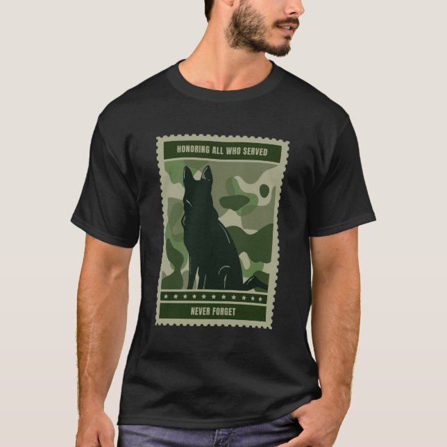 Att hedra alla som tjänstgjorde - militär Hund T Shirt (Framsida)