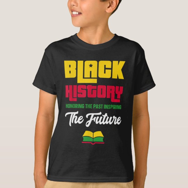 Att hedra den senaste inspirerande framtida svarta t shirt (Framsida)