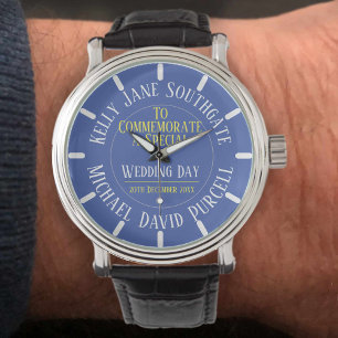 Att hedra minnet av en Bröllopsdag. Gift par Armbandsur