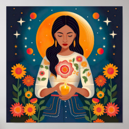 Att hedra Mor och förfäder i Måne Prin Poster