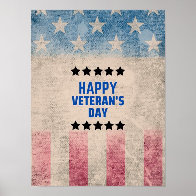 Att hedra vår Heroes Lycklig Veterans dag Poster (Framsidan)