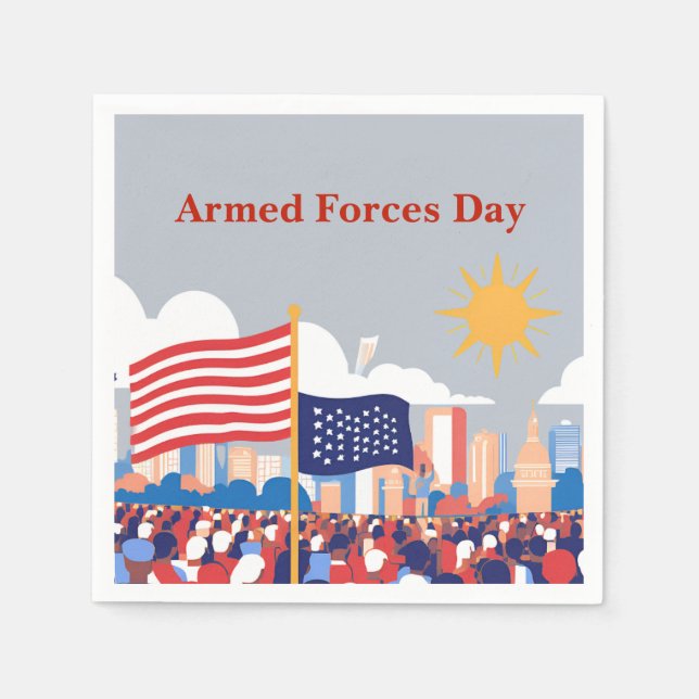 Att hedra våra hjältar: De väpnade styrkornas dag  Pappersservett (Framsidan)