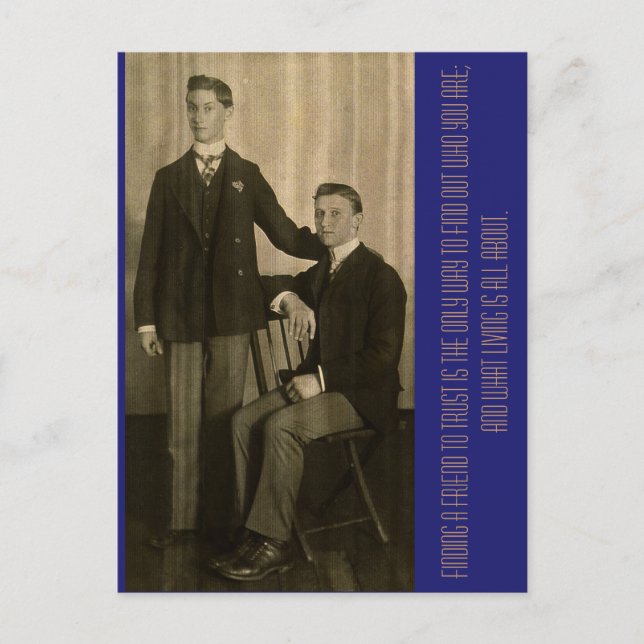 Att hitta en pålitlig vän är det enda sättet att.. vykort (Framsida)