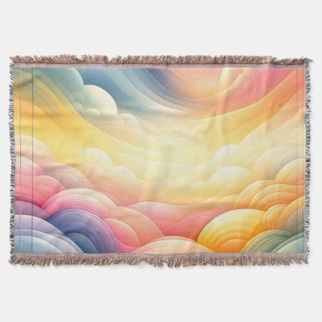 Att hitta fred i Puffy Dreamy Coluds Filt (Framsidan)