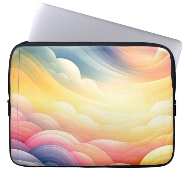 Att hitta fred i Puffy Dreamy Coluds Laptop Fodral (Framsidan)