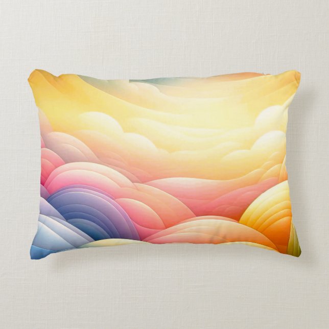 Att hitta fred i Puffy Dreamy Coluds Prydnadskudde (Framsidan)