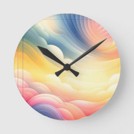 Att hitta fred i Puffy Dreamy Coluds Rund Klocka