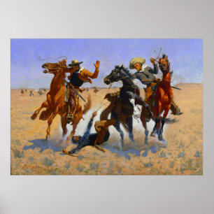 Att hjälpa en kamrat Frederic Remington 1890 Poster