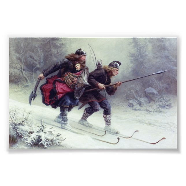 Att hoppa över Birchleg genom berget Fototryck (Framsidan)