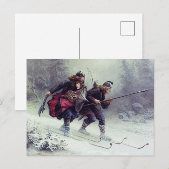 Att hoppa över Birchleg genom berget Vykort (Fram/baksida)