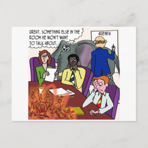 Att ignorera elefanten och elden vid konferensen vykort