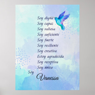 Att inspirera din resa med bekräftelser på spanska poster