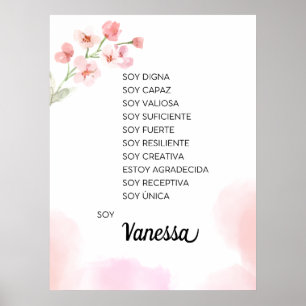 Att inspirera din resa med bekräftelser på spanska poster