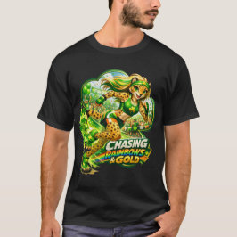 Att jaga regnbågar & guld t shirt