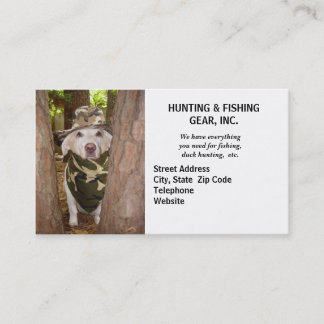 Att jaga vägleder/utrustar visitkort