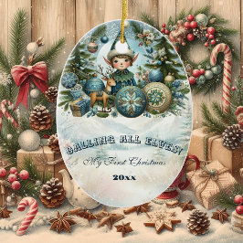 Att kalla alla Elves Snowflake-julen Party Inbjuda Julgransprydnad Keramik