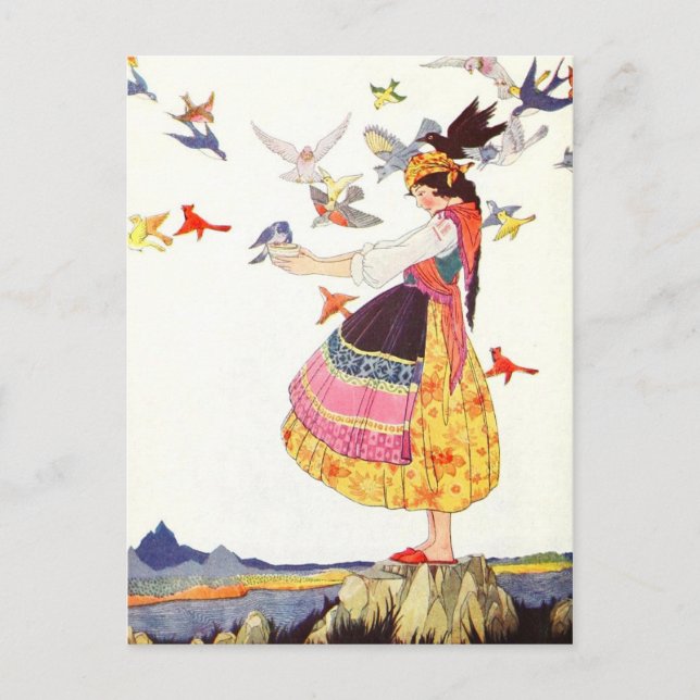 Att kalla fåglar vykort (Framsida)