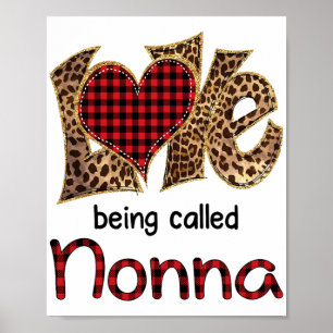 Att kallas Nonna Leopard Heart Mors dag Poster