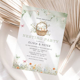 Att kapa Party Prep, Nest Baby-duschen Inbjudningar