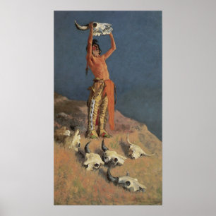 Att kasta tillbaka Buffalo av Frederic Remington Poster
