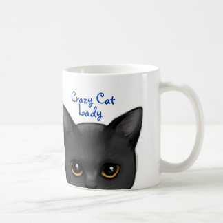 Att kika den svart katten w/Golden synar - den Kaffemugg