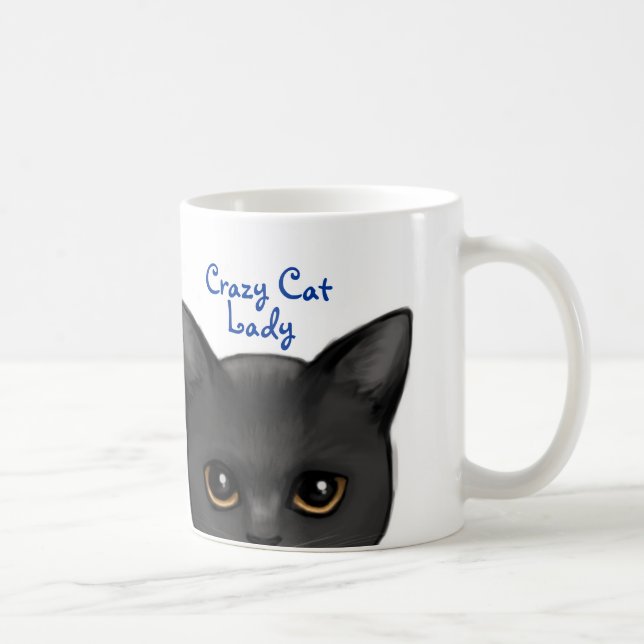 Att kika den svart katten w/Golden synar - den Kaffemugg (Höger)