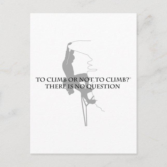 Att klättra eller inte klättra.. vykort (Framsida)