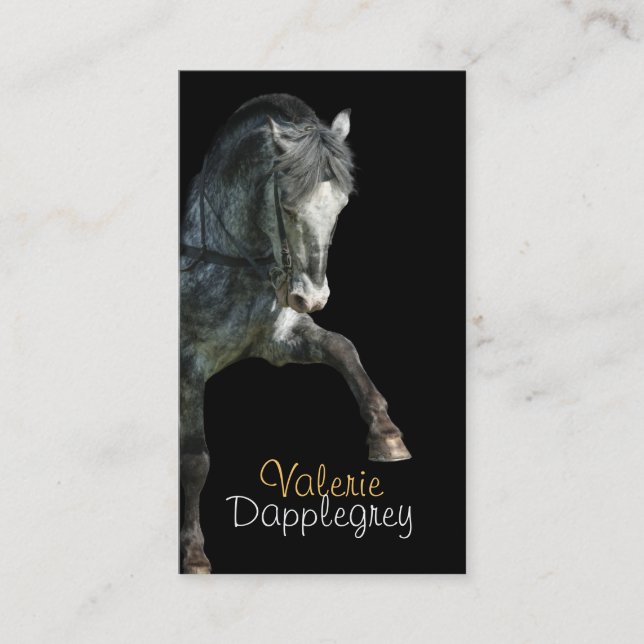 Att kliva för kick dapple gerydressage visitkort (Framsida)