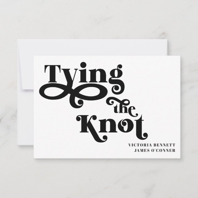 Att knyta knuten Typografi Bröllop Spara datumet (Framsida)