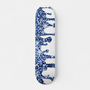 Att köra blå Cheetah Sparkles Mini Skateboard Bräda 18,5 Cm