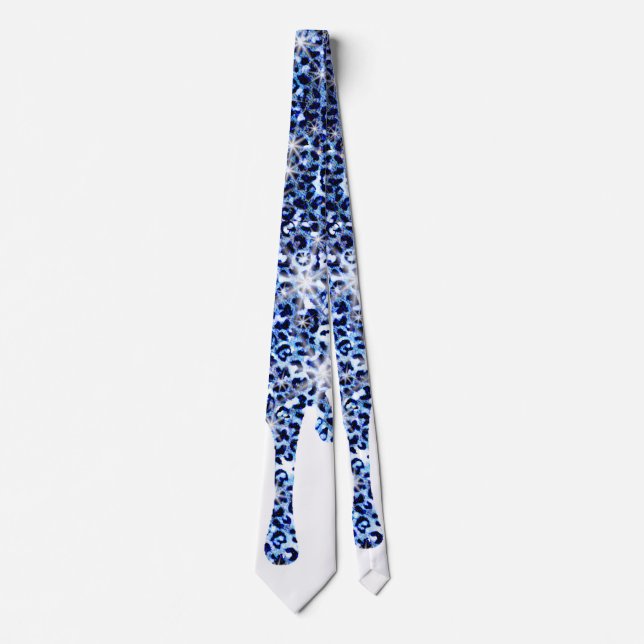 Att köra Blue Cheetah Sparkles Neck Tie Slips (Framsida)
