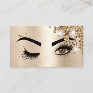 Att köra Guld Makeup Wink Öga Beauty Salon Lash Visitkort