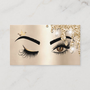 Att köra Guld Makeup Wink Öga Beauty Salon Lash Visitkort