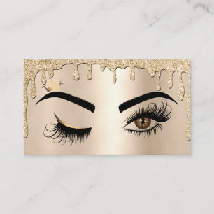 Att köra Guld Makeup Wink Öga Beauty Salon Lash Visitkort