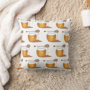 Att köra honung Burk Honeypot Foodie Sweet Sticky Kudde
