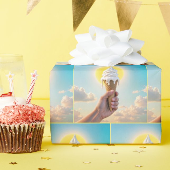 Att köra iskräm Cone i Hett Sol Presentpapper (Födelsedagsfest)