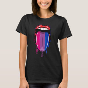 Att köra Läppar Tunga Bisexual Pride Bisexuality F T Shirt