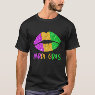 Att köra Lip Biting Fleur De Lys Mardi Gras Funny T Shirt