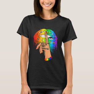 Att köra regnbåge Läppar Hand Domare inte Lgbt Gay T Shirt