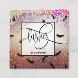 Att köra tankstreck i Mönster på Guld-lashen Fyrkantigt Visitkort