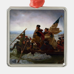 Att korsa Delaware 1776: General George Washington Julgransprydnad Metall