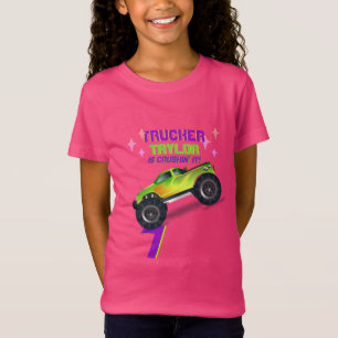 Att krossa det MONSTER LASTBIL ROSA Birthday AGE N T Shirt