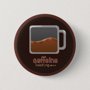 Att ladda för koffein knäppas knapp