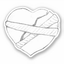 Att laga ett trasigt hjärta Sketch Klistermärken