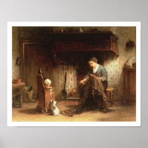 Att laga förtjänar (olja på panel) poster