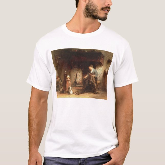 Att laga förtjänar (olja på panel) t-shirt (Framsida)