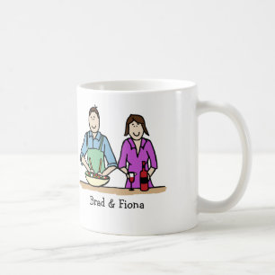 Att laga mat kopplar ihop - personligtecknadmuggen kaffemugg
