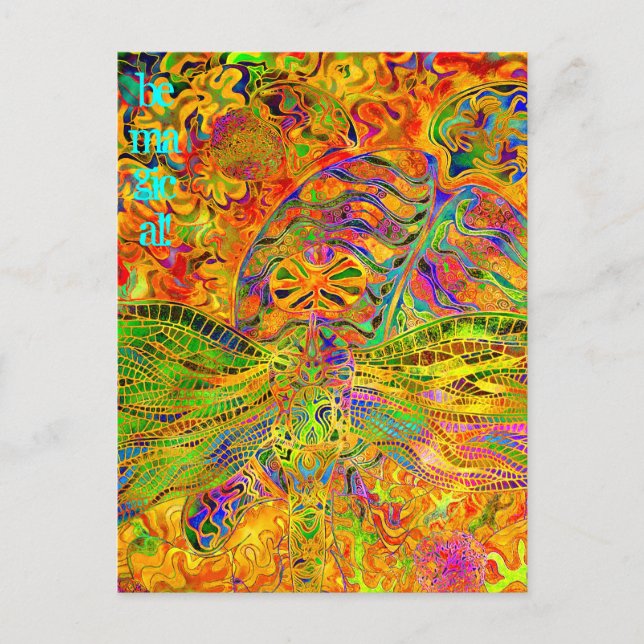 Att läka Dragonfly och Turtle är magiskt! Vykort (Framsida)